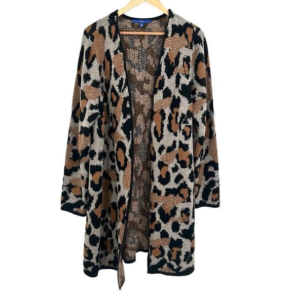 Apt. 9 leopard print coatigan open cardigan sweater size xxl - Picture 2 of 8
